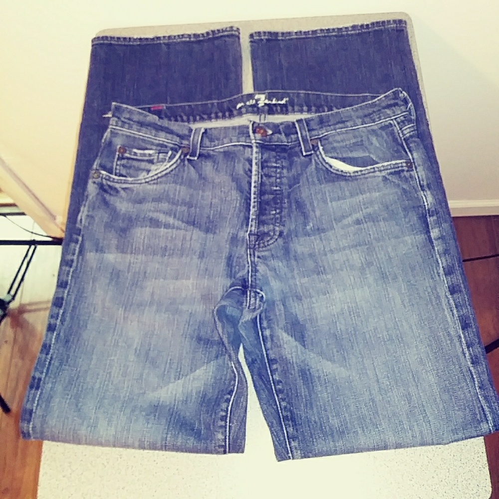 7 FAM Dark Blue Boot Cut 32" Jeans